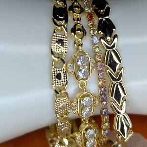 Pretty Bird 14K Yellow Gold Plated Heart Link Stacking Bracelet $25 or 2 For $40